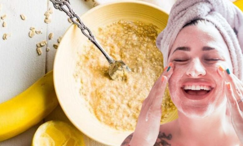 قناع الوجه بالشوفان والموز